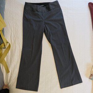 Express Editor pant, navy with white pin stripes, size 10